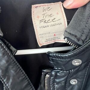 We The Free Black Vegan Leather Jacket